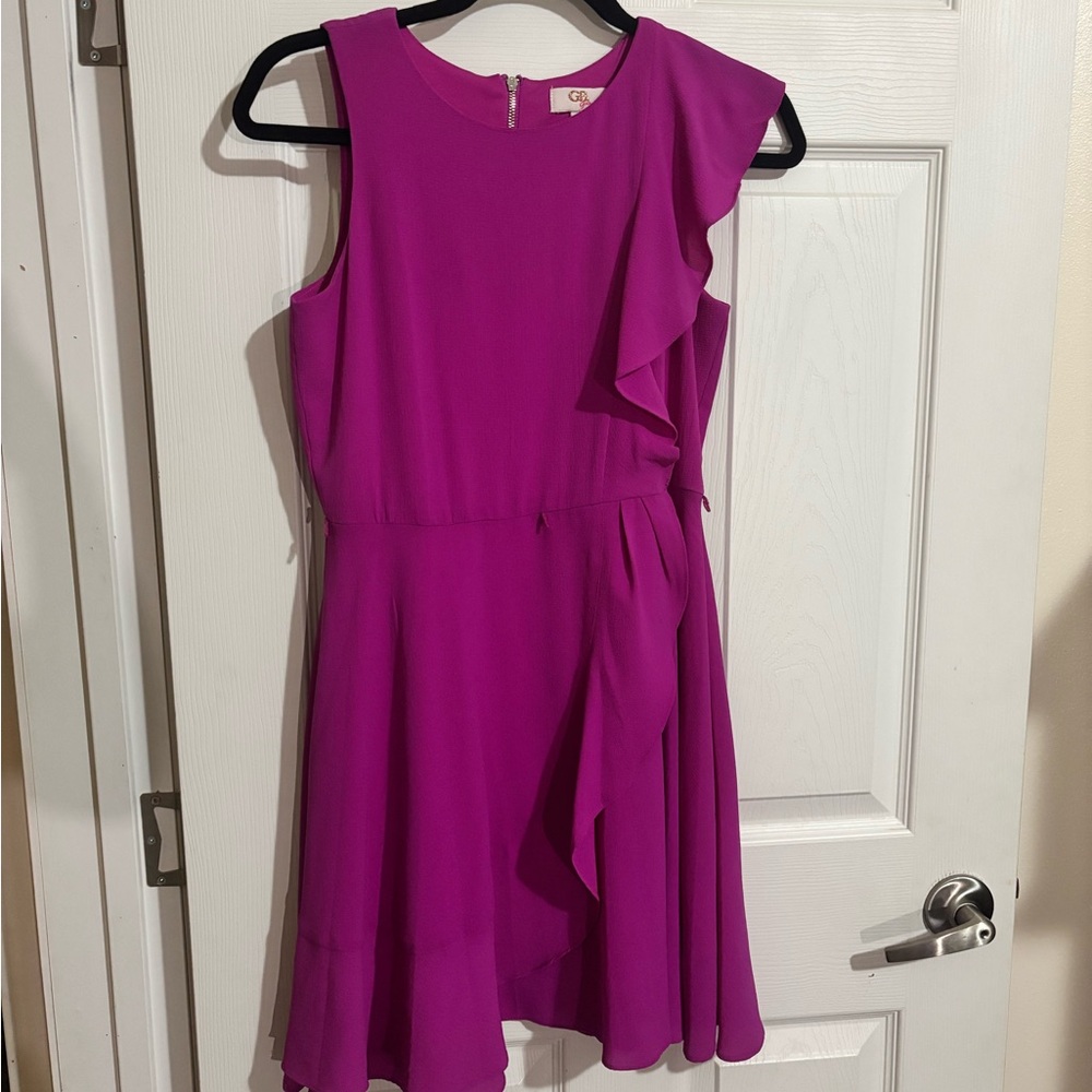 GB Girls Vibrant Pink Asymmetrical Dress - Picture 1 of 3